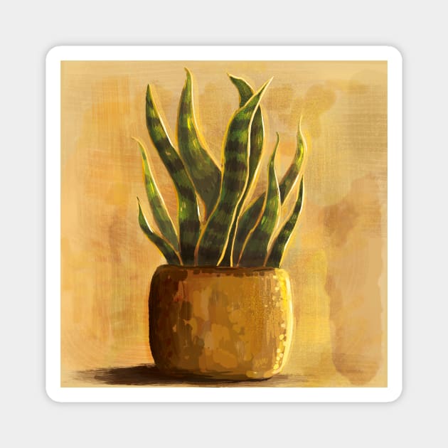 Potted Snake Plant Magnet by rnmarts