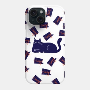 Blue hungry cat - version 2 Phone Case