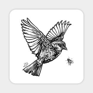 SPARROW AND FLY Magnet