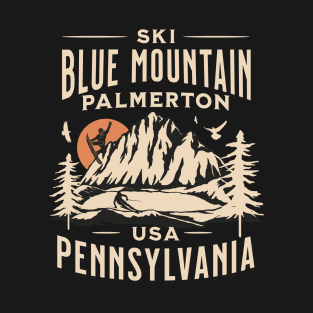 Blue Mountain Ski and Snowboarding Gift: Hit the Slopes in Style at Palmerton, Pennsylvania Iconic American Mountain Resort T-Shirt