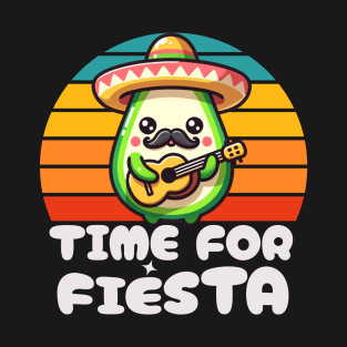 Cute Avacado cartoon Time for Fiesta T-Shirt