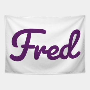 Fred Name Purple Typography Tapestry