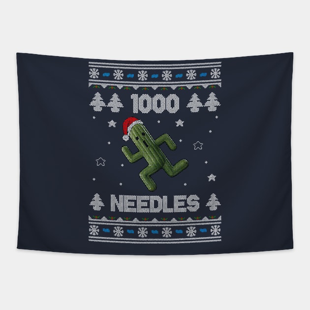 Final Fantasy Cactuar 1000 Needles Christmas Tapestry by StebopDesigns