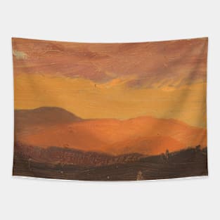 Sunset, Hudson Valley by Frederic Edwin Church Tapestry