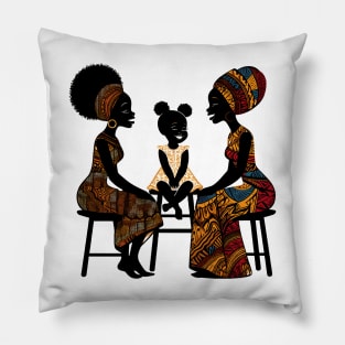 Afrocentric Women And Girl Pillow