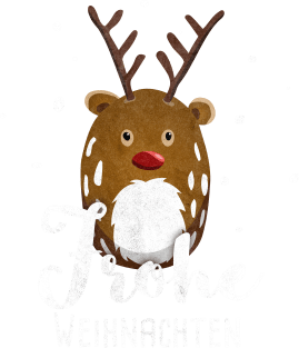 Frohe Weihnachten Merry Christmas With Reindeer Rudolph Magnet