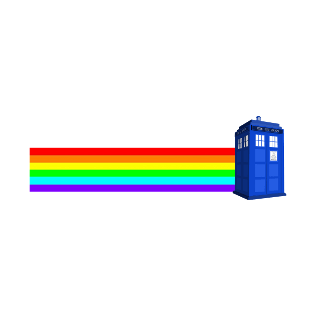 Rainbow Tardis by charlescheshire