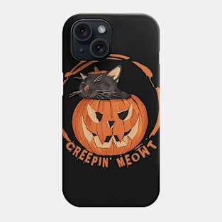 Funny Spooky Pumpkin Cat Phone Case