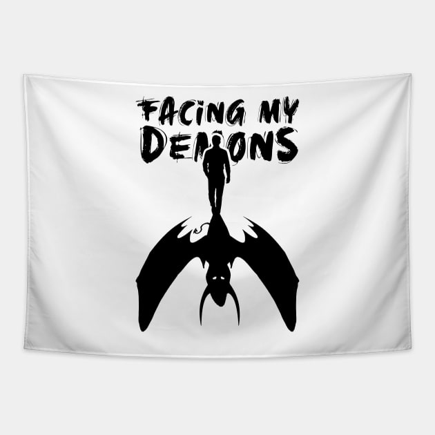 'Facing My Demons' PTSD Mental Health Shirt Tapestry by ourwackyhome