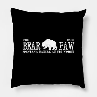 The Bear Paw Headline [White Design] Pillow