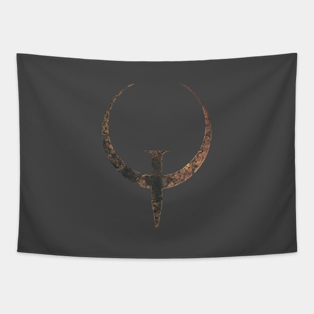 Quake Logo (from original box art) Tapestry by cunningmunki