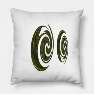 Green Wheels Perspective Logo Design Pillow