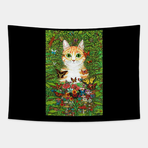 Hidden cat / Le chat caché Tapestry by tristan.r.rosenkreutz