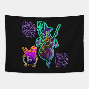 Halloween Zombie Spider Witch Pattern Tapestry