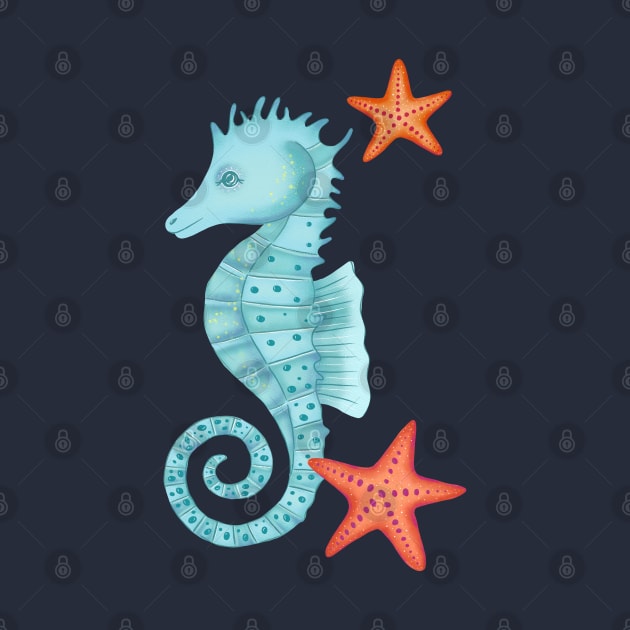 Sea Horse and Sea Stars by CalliLetters