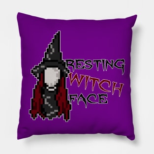 Resting Witch Face - Pixel Text Design Pillow