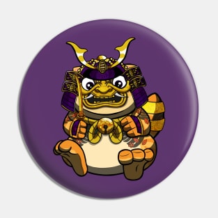 Samurai Cute Fat Cat Pin