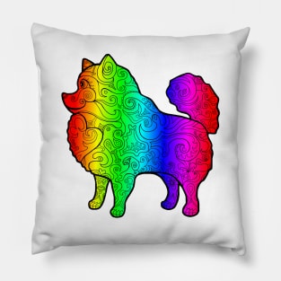 Neon Swirly Pomeranian Pillow