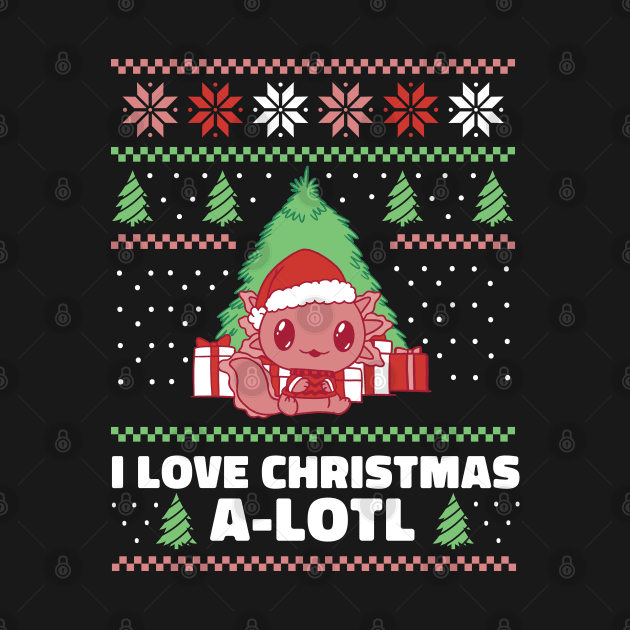 Cute axolotl christmas sweater by MARCHY