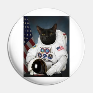 Black Cat Astronaut (Nasa Employee Photo) Pin