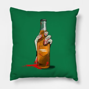 Zombie Hand Double Tap on Emerald Green Pillow