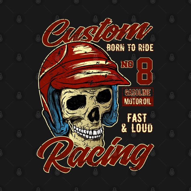 Custom Racing Skull by RockabillyM