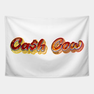 Cash Cow | Ca$h Cow | Coin Typography | Unique Design Tapestry