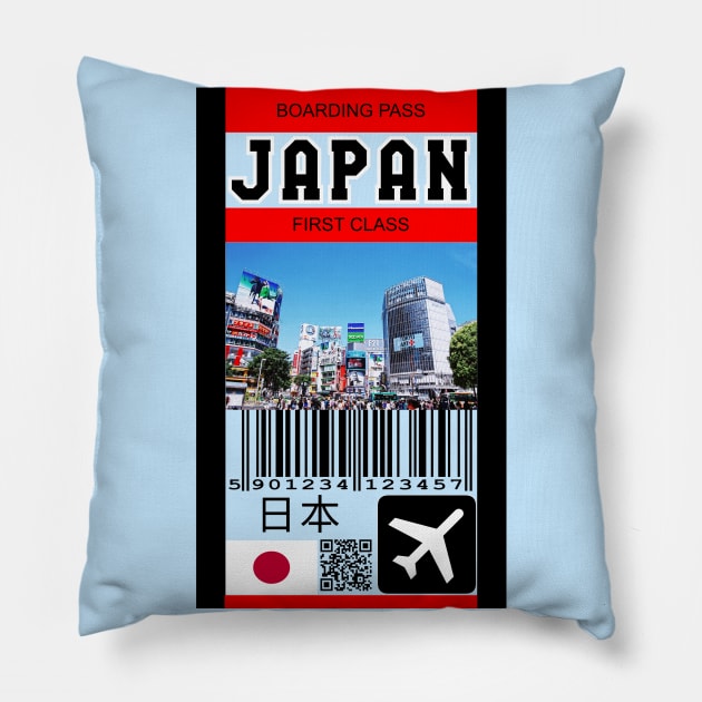 Japan fist class boarding pass Pillow by Travellers