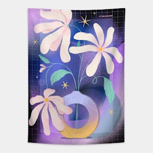 Space Flowers - Purple Tapestry