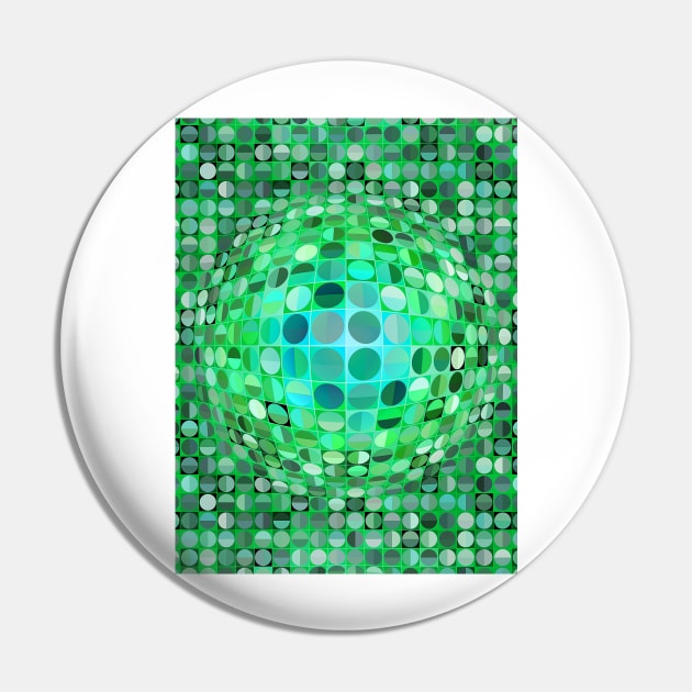 Optical Illusion Sphere - Green Pin by BonniePhantasm