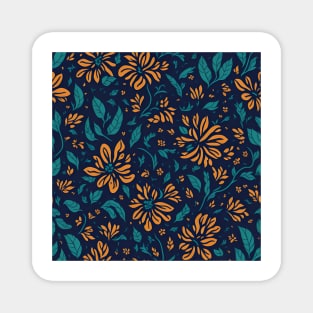 floral pattern design, colorful pattern design Magnet