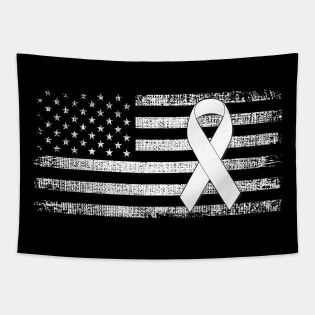 Lung Cancer Awareness Shirts Lung Warriors Kids Men Women Tapestry by Gendon Design