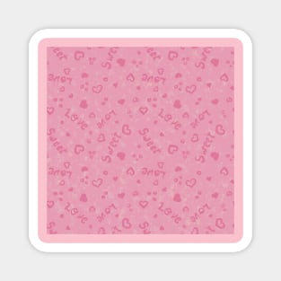 Pink Hearts Pattern Magnet