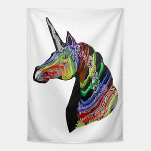 Rainbow Zebra Unicorn Tapestry