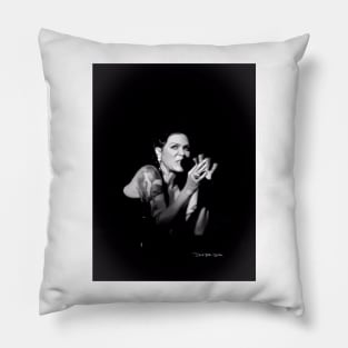 Beth Hart - Portrait - Black and White Pillow