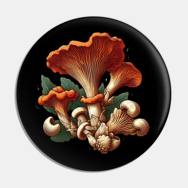 Chanterelle mushrooms AI Pin by DorianFox