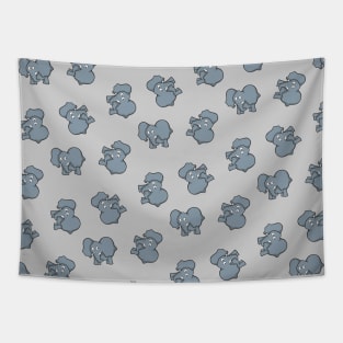 Gray Elephant Cartoon Pattern Tapestry