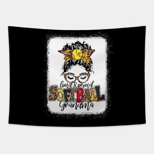 Softball Grandma Messy Bun Shirt Softball Grandma Tapestry