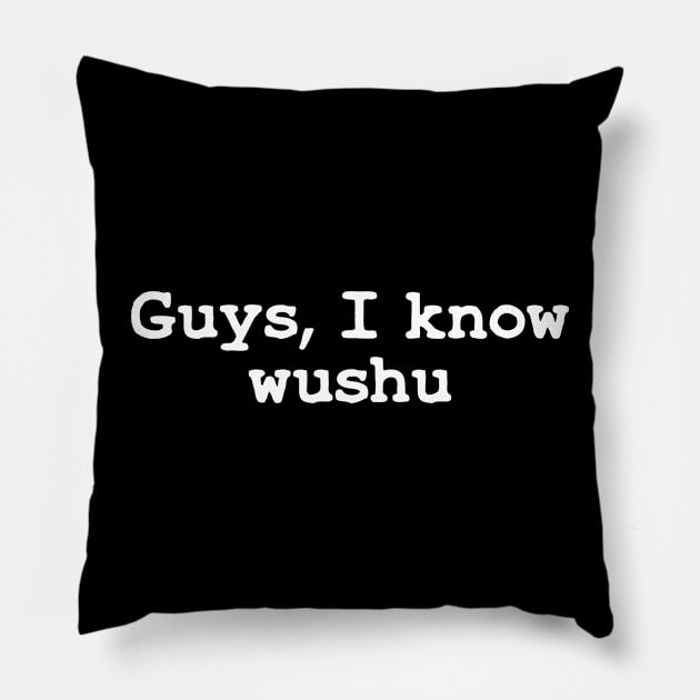 Guys I Know Wushu Sanda Wushu Lover Wushu Staff Wushu Sword Pillow by sBag-Designs