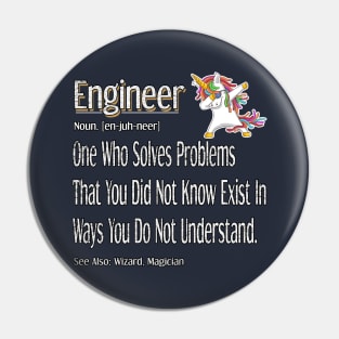 Funny Engineer Definition Awesome Engineering Gift For Unicorn Lovers Pin