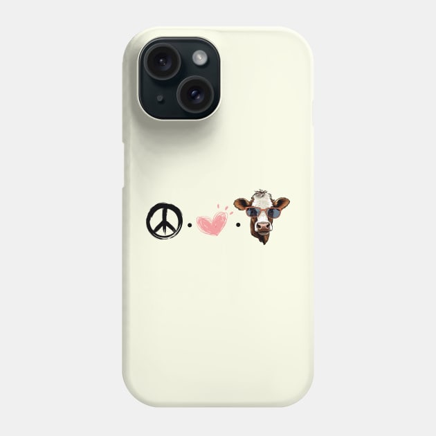 Peace Love Cows Phone Case by LaroyaloTees