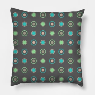 gray with pink, blue and green dots Pillow