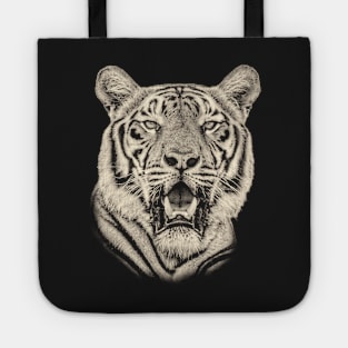 Bengal Tiger Portrait in Vintage Sepia Tote