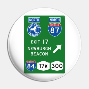 New York Thruway Northbound Exit 17: Newburgh Beacon Route I-84 Pin