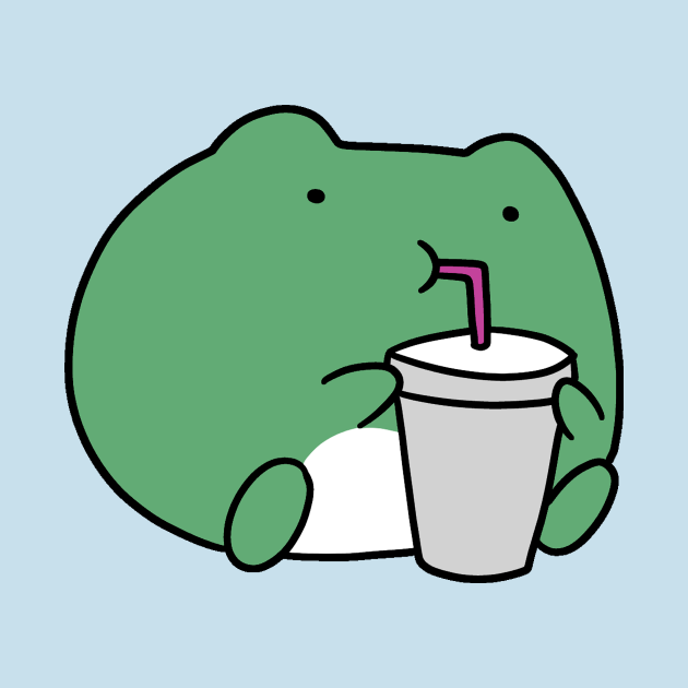 Disover Frog with a Drink - Frog - T-Shirt