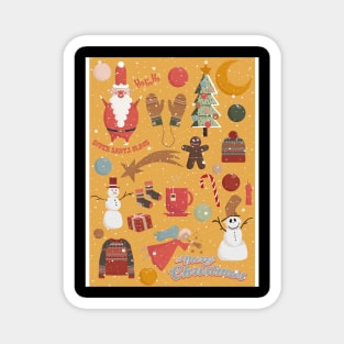 Cute Christmas Postcards - Cute Christmas Illustration - christmas cookies illustration Magnet