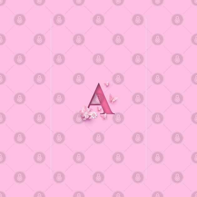 A Letter Personalized, Pink Minimal Cute Design, Birthday Gift, Christmas Gift, by PRINTPOSE