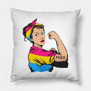 Strong woman pansexual pride mom Pillow