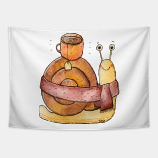 Cozy Snail Tea Tapestry