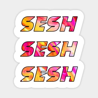 Sesh sesh sesh colour bomb red and yellow rave festival design Magnet